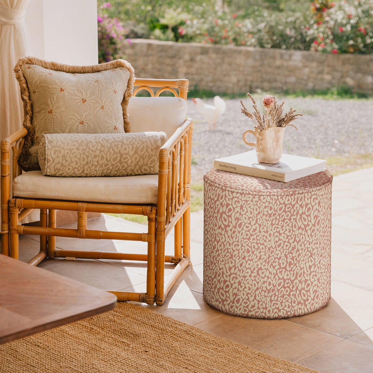 Pouf Maya Rose & Ecru