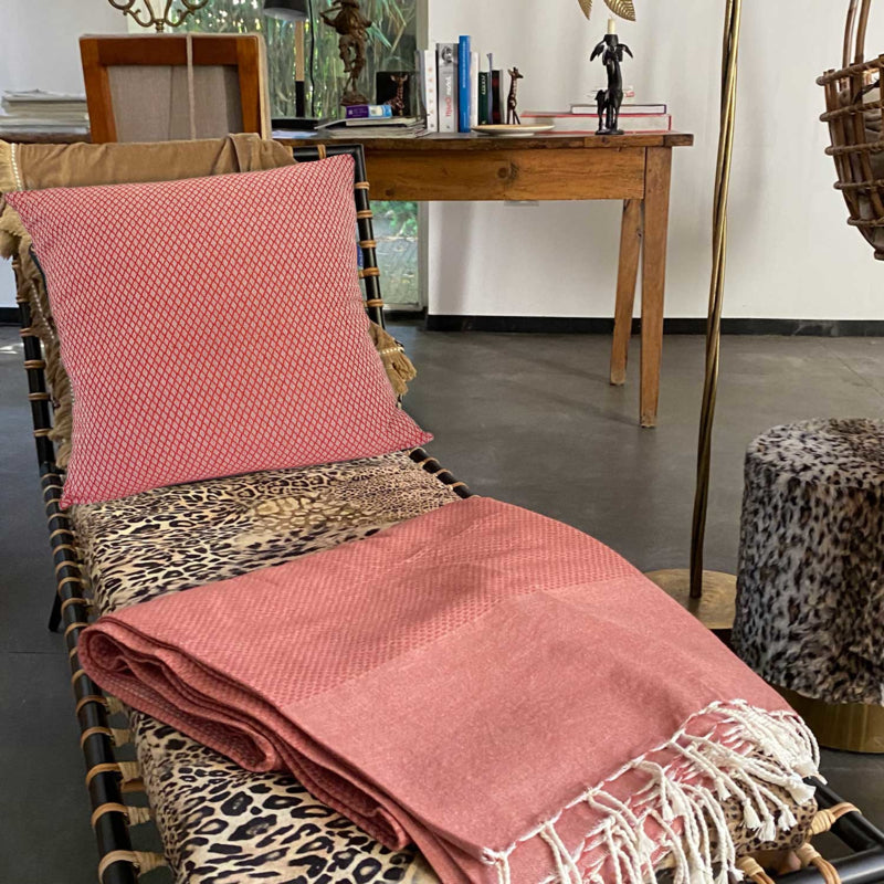 Kussen Ottoman - Terracotta Red - 55x55cm