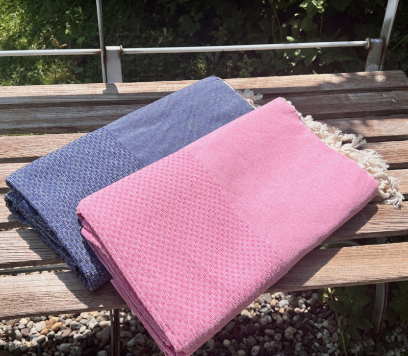 Hamamdoek Wafel - Roze - 100x200cm