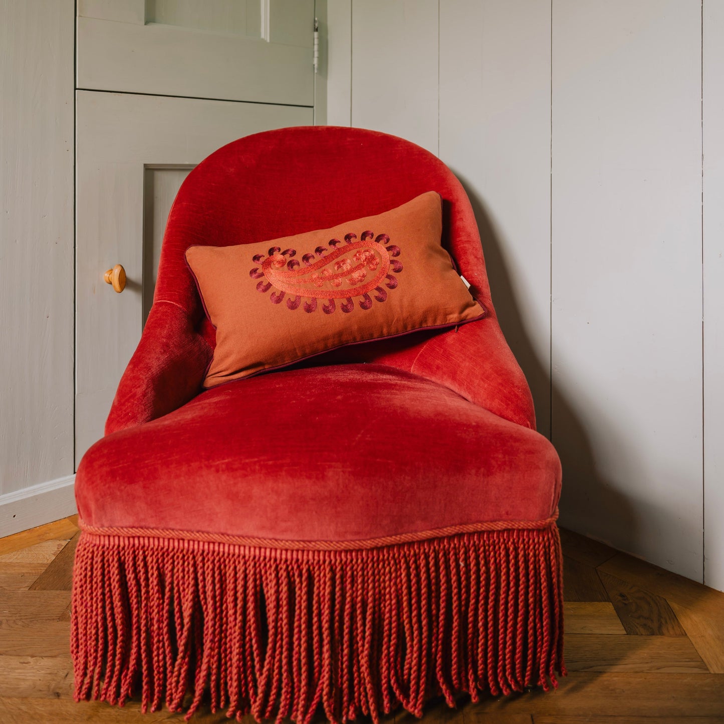 Double sided cushion Siena Spice & Coral