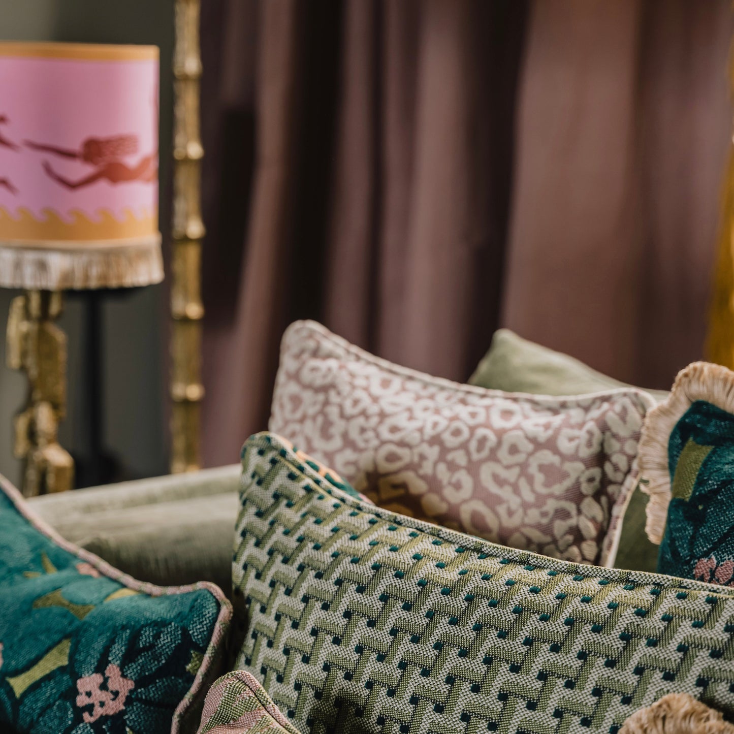 Double sided cushion Laura Olive & Spice x Janis Moss & Olive