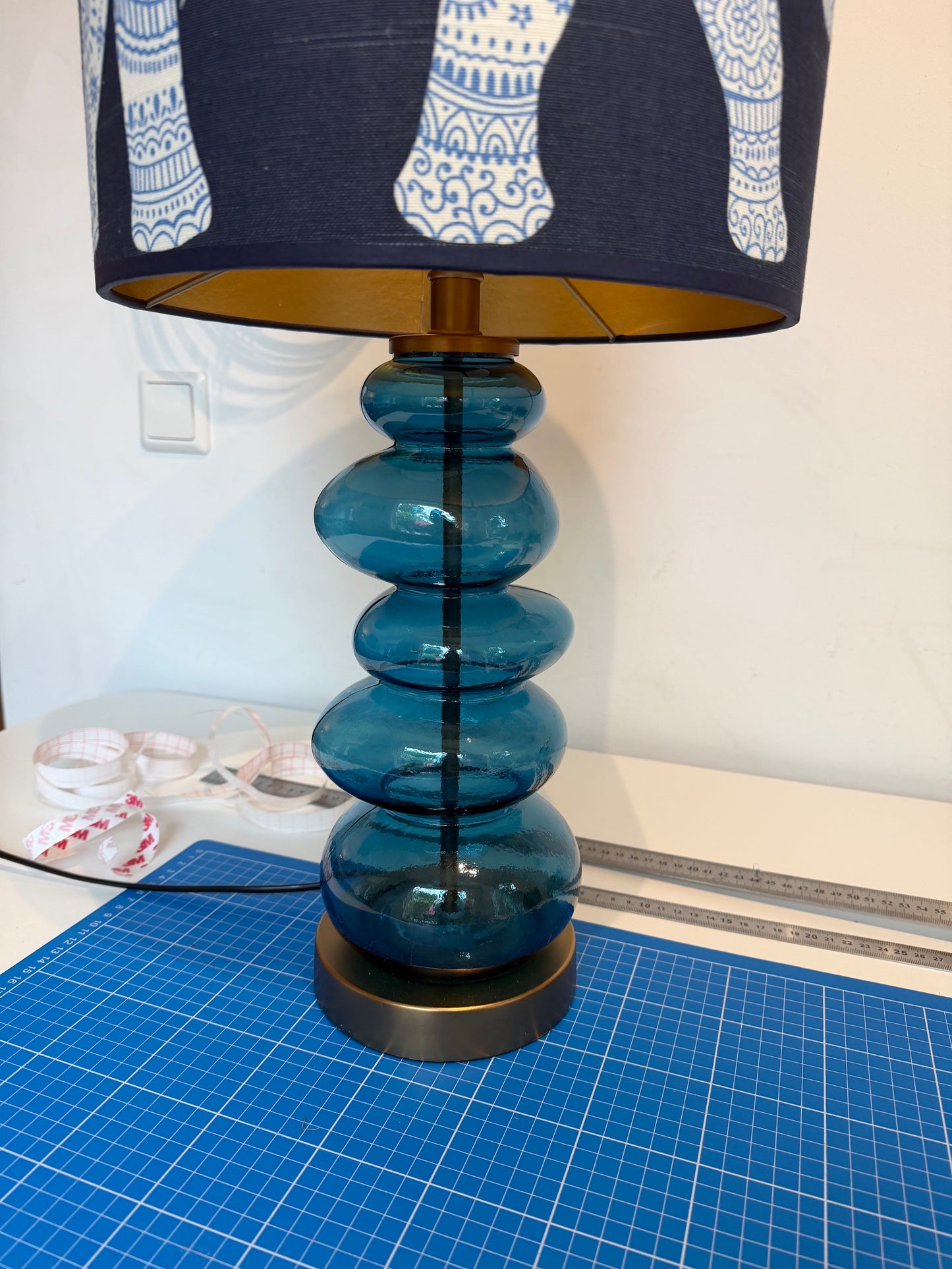 lampenvoet glas blauw