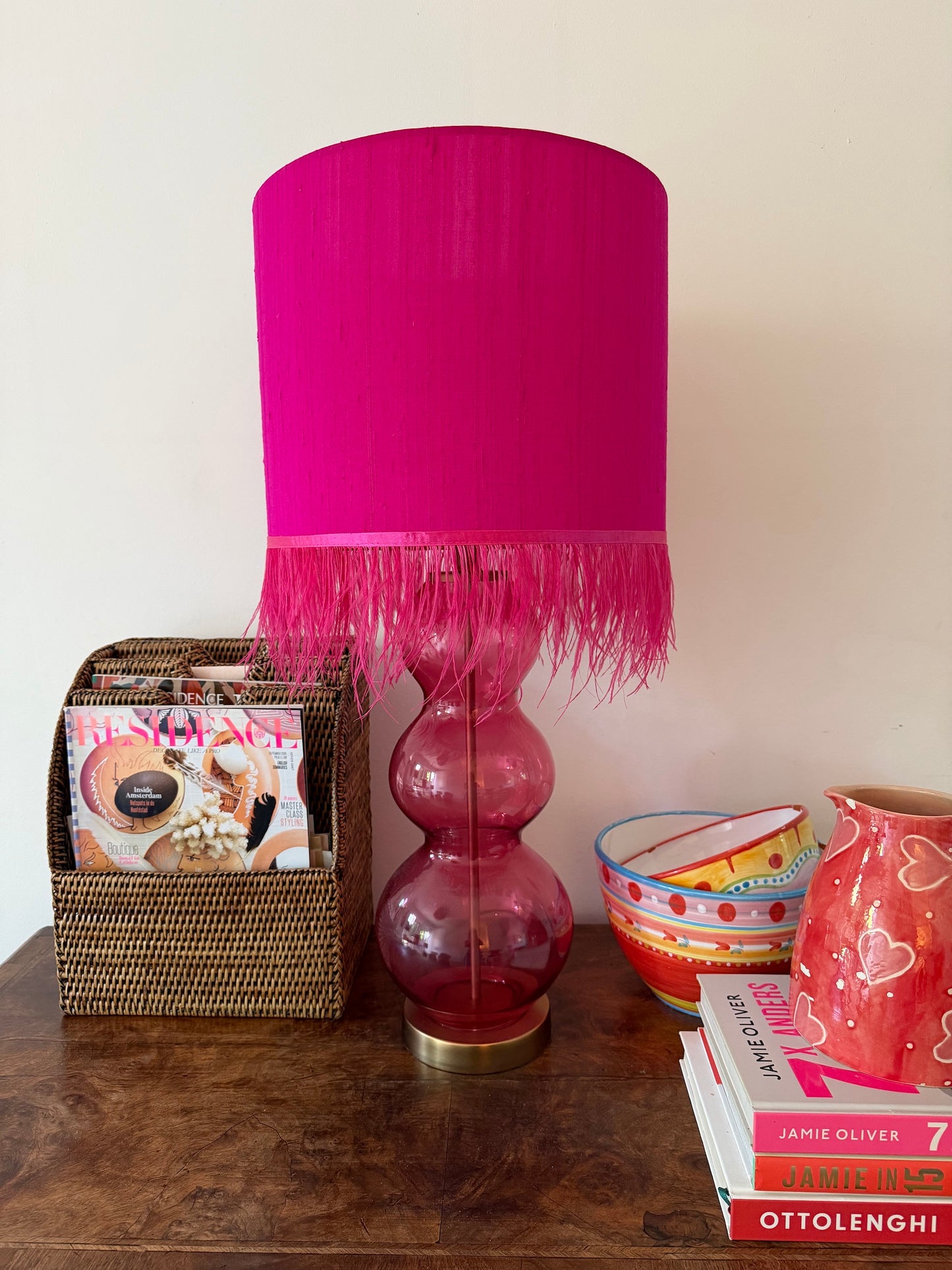 Lampenvoet glas fuchsia