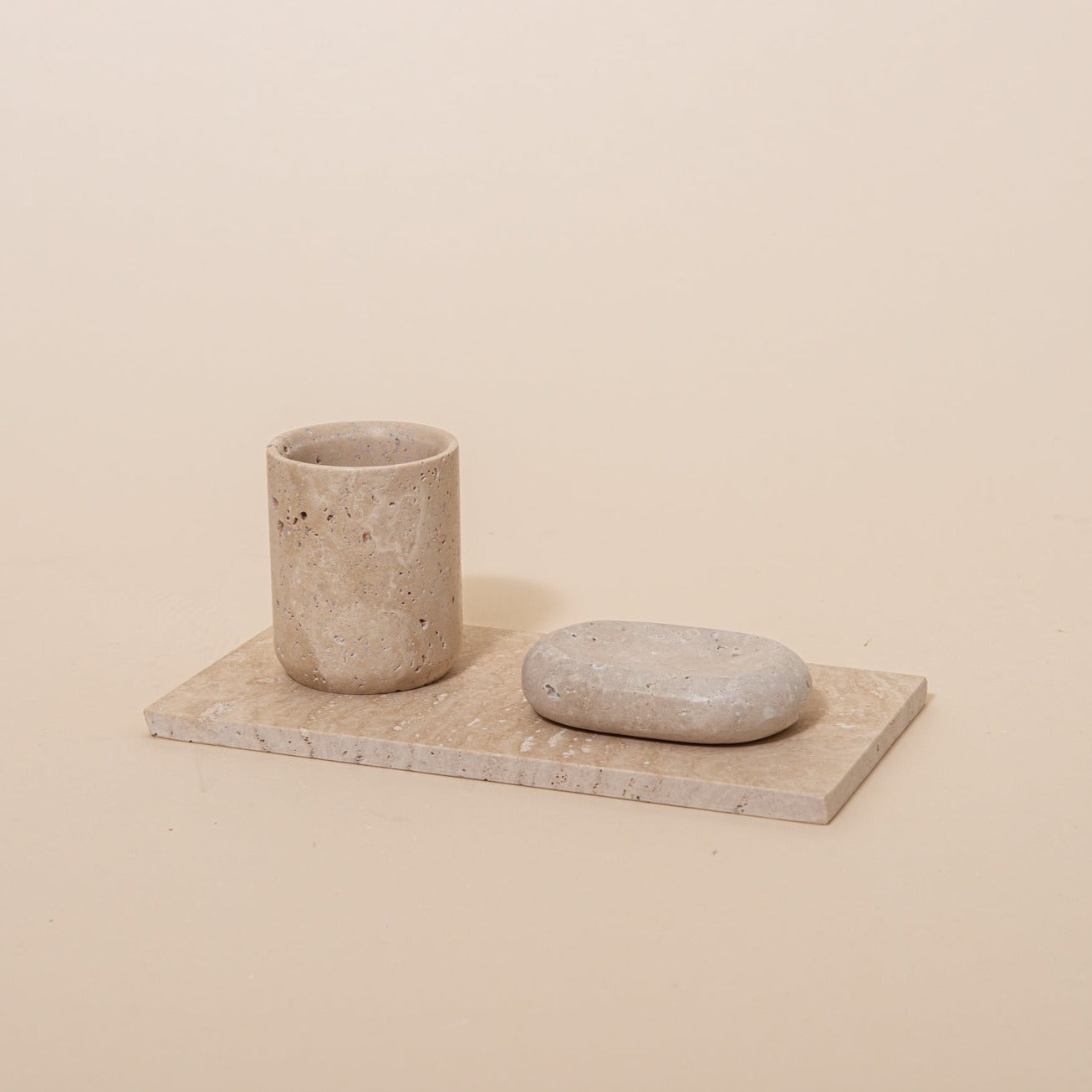 Travertine 'Classic' Toothbrush Holder